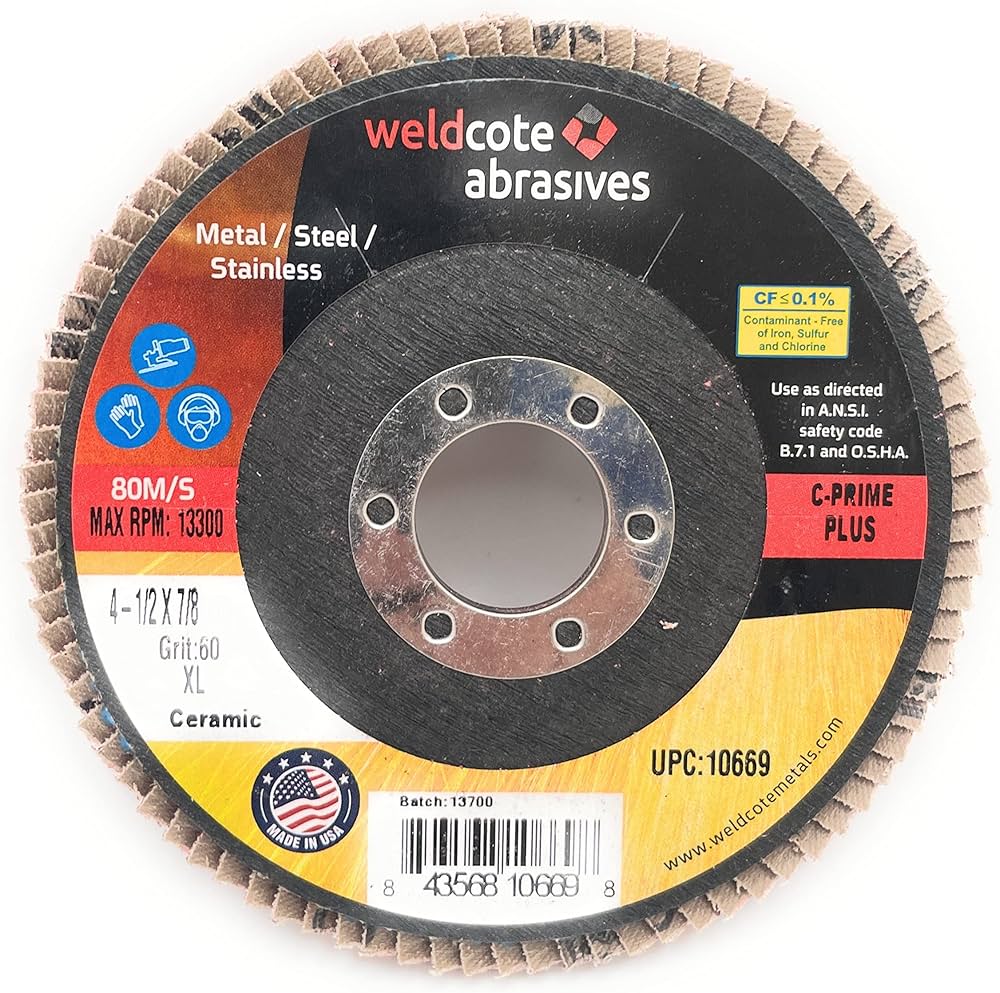 Picture of Weldcote 4 1/2 x 7/8 36 Grit C-Prime Disc Disc