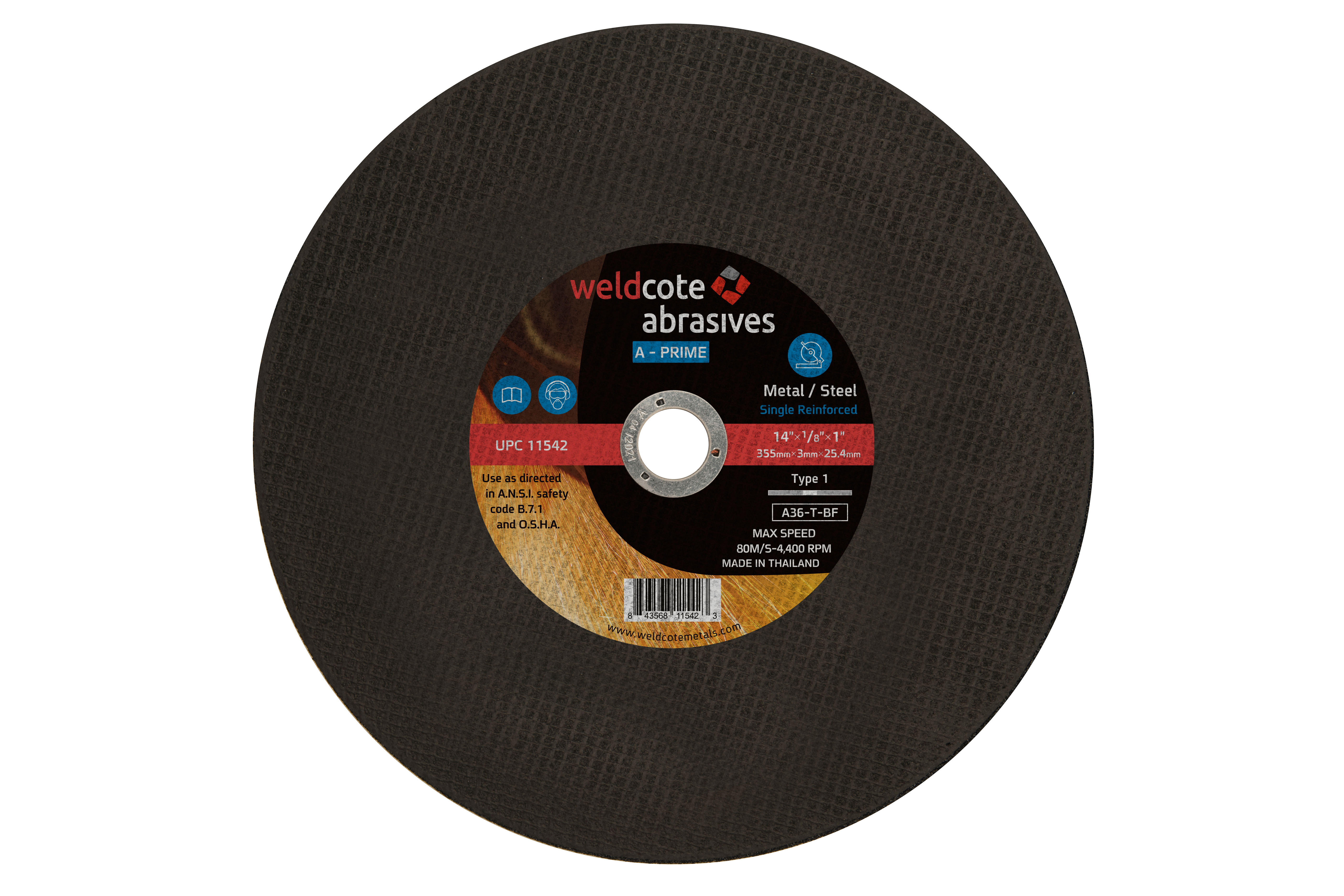 Picture of Weldcote 14 X 1/8 X 1 Cutoff Wheel Wheel Cut Off