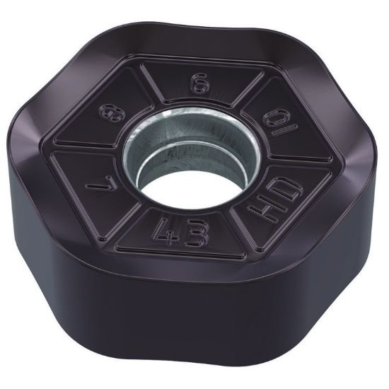 Picture of Widia/Kennametal HNPJ090543ANSNHD WP40Powder Metal Milling Insert Hexagon AlCrN + TiAlN 0.170 Corner Radius