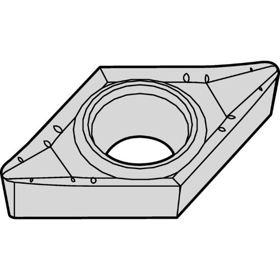 Picture of DCGT32.505AL3 HWK15 Widia/Kennametal DCGT11T302AL3 HWK15 55.0° Positive Carbide 0.0080 0.20mm Radius Medium, Semi Finishing