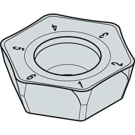 Picture of Widia/Kennametal HPGT06T3DZFRLDAL THM-U Milling Insert Hexagon 0.035 Corner Radius