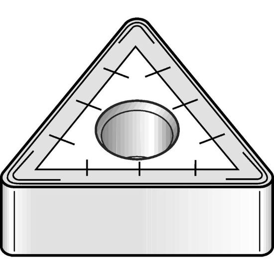 Picture of TNMM4348TN4000 Widia/Kennametal TNMM2204168TN4000 Triangle Negative Carbide 0.0630 1.60mm Radius Medium, Semi Finishing