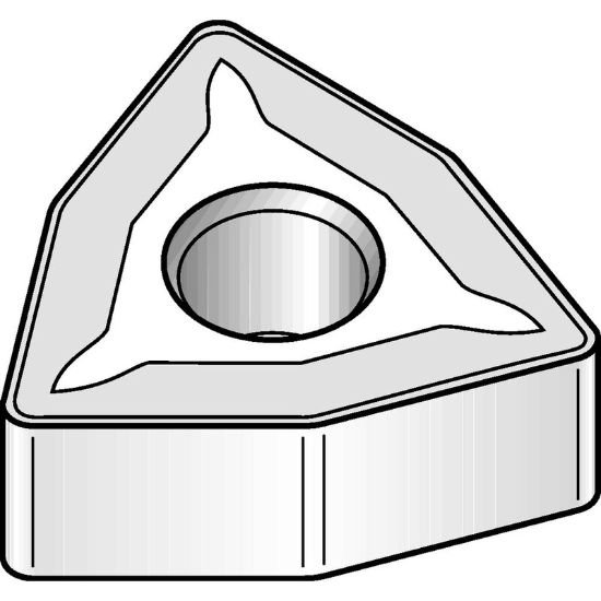 Picture of WNMG3325 TN2000 Widia/Kennametal WNMG0604085 TN2000 Trigon Negative Carbide 0.0310 0.79mm Radius Medium, Semi Finishing