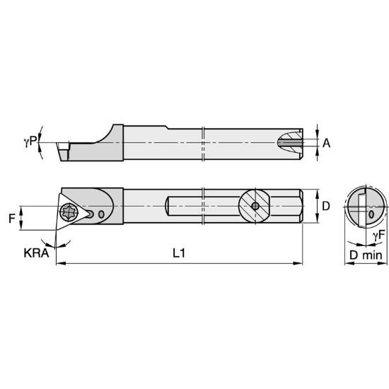 Picture of Widia/Kennametal QCBI50085R Carbide Triangle Insert Boring Bar 0.500