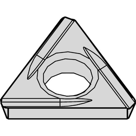 Picture of TDHH130805L CM1 Widia/Kennametal TDHH07S102L CM1 Triangle Positive Carbide 0.0070 0.18mm Radius Finishing, Semi Finishing