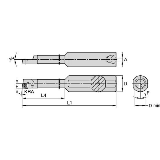Picture of Widia/Kennametal CCBI20350015R Carbide 80.0° Insert Boring Bar 0.500