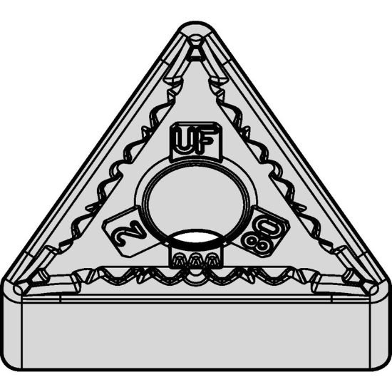 Picture of TNMG332UF WM15CT Widia/Kennametal TNMG160408UF WM15CT Triangle Negative Carbide 0.0310 0.79mm Radius Finishing, Semi Finishing