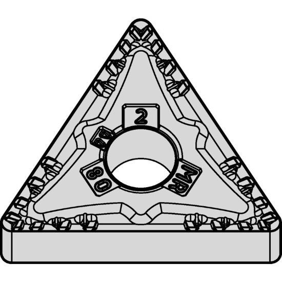 Picture of TNMG332MR WP35CT Widia/Kennametal TNMG160408MR WP35CT Triangle Negative Carbide 0.0310 0.79mm Radius Medium, Semi Finishing