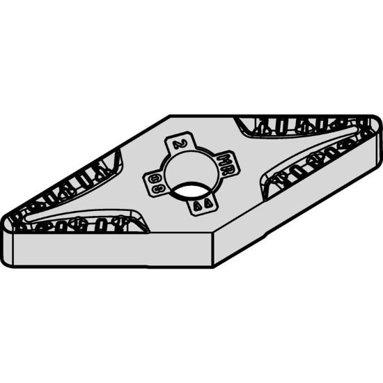 Picture of VNMG332MR WP25CT Widia/Kennametal VNMG160408MR WP25CT 35.0° Negative Carbide 0.0310 0.79mm Radius Medium, Semi Finishing