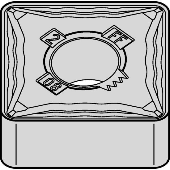 Picture of SNMG322FF WP15CT Widia/Kennametal SNMG090308FF WP15CT Square Negative Carbide 0.0310 0.79mm Radius Medium, Semi Finishing
