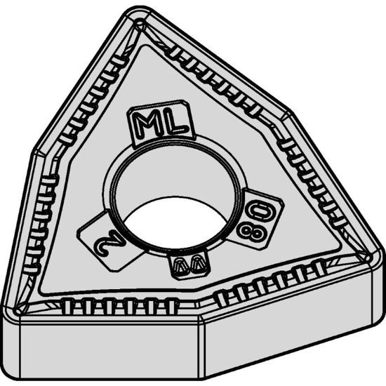 Picture of WNMG432ML WK20CT Widia/Kennametal WNMG080408ML WK20CT Trigon Negative Carbide 0.0310 0.79mm Radius Medium, Semi Finishing
