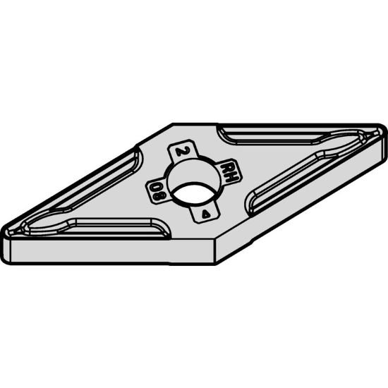 Picture of VNMG332RH WP35CT Widia/Kennametal VNMG160408RH WP35CT 35.0° Negative Carbide 0.0310 0.79mm Radius Medium, Semi Finishing