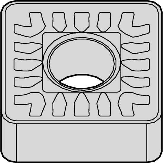 Picture of SNMM866SR WP35CT Widia/Kennametal SNMM250924SR WP35CT Square Negative Carbide 0.0940 2.39mm Radius Roughing, Medium