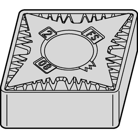 Picture of CNGG432FS WS10PT Widia/Kennametal CNGG120408FS WS10PT 80.0° Negative Carbide 0.0310 0.79mm Radius Medium, Semi Finishing