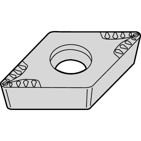 Picture of DCMT432MU WP15CT Widia/Kennametal DCMT150408MU WP15CT 55.0° Positive Carbide 0.0310 0.79mm Radius Finishing, Semi Finishing