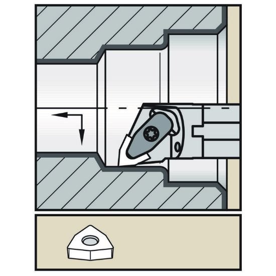 Picture of Widia/Kennametal A25RDWLNL08KC04 Trigon Insert Boring Bar 0.984