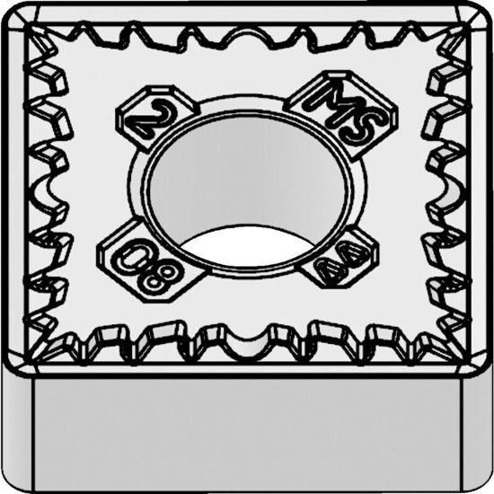 Picture of SNMG543MS WU10HT Widia/Kennametal SNMG150612MS WU10HT Square Negative Carbide 0.0470 1.19mm Radius Medium, Semi Finishing