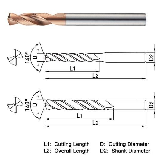 Picture of Widin HP503110 11.00mm Dia 140° Point 2 Flute 3XD Drill
