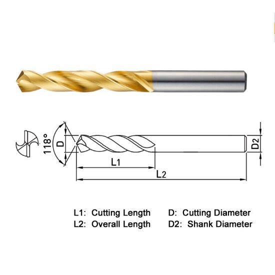 Picture of Widin SSTD054 5.40mm Dia 118° Point 2 Flute 3XD Drill