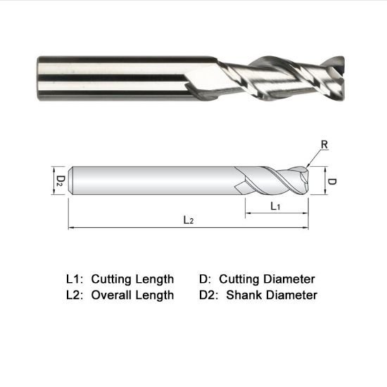 Picture of Widin WAR312A040030 Dia 5/8 SH 0.6250 LOC 1.6250 OAL3.50 End Mill Standard Flute High Helix Carbide Uncoated Single End Corner Radius0.0300 0.76mm ALU-WAVE