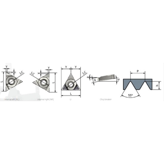 Picture of Xactform 16NR 72'' Whitworth K27C Insert Iso Thread Full Profile TiAlN 72.00TPI Whitworth BSW/BSF/BSP