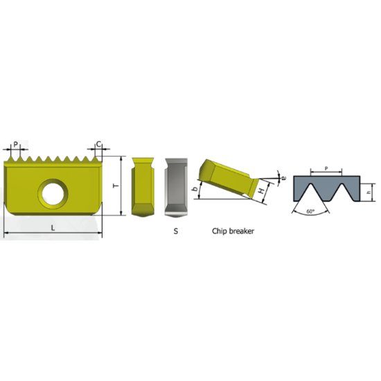 Picture of Xactform 76516 Indexable Thread Mill 5.00mm External Dia 1.575 OAL