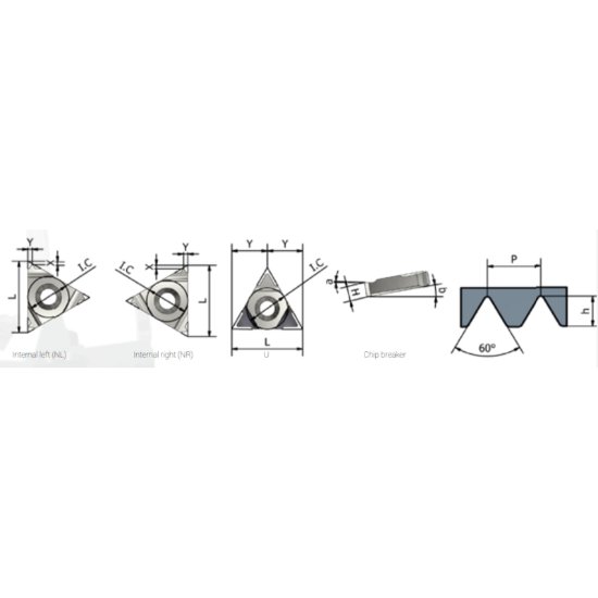 Picture of Xactform 16NL 1 Metric K27C Insert Iso Thread Full Profile TiAlN 1.00mm Metric