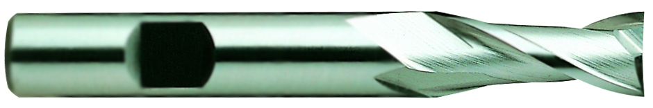 Picture of YG-1 02227HE Dia 2 SH 1.2500 LOC 3.00 OAL5.50 End Mill Standard Flute Standard Helix HSS TiAlN Single End Square Sharp General Purpose