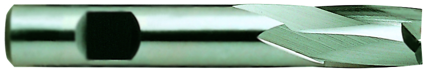 Picture of YG-1 14055HN Dia 3/8 SH 0.3750 LOC 0.5625 OAL2.3125 End Mill Standard Flute Standard Helix HSS TiN Single End Square Sharp General Purpose