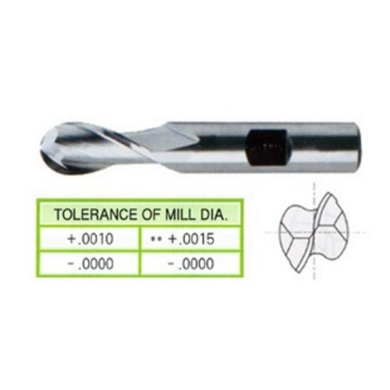 Picture of YG-1 41086HF Dia 5/8 SH 0.50 LOC 1.1250 OAL3.1250 End Mill Standard Flute Standard Helix Cobalt TiAlN Single End Ball NoseBall General Purpose