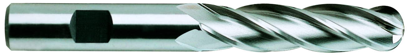 Picture of YG-1 44321CN Dia 1/2 SH 0.50 LOC 2.00 OAL4.00 End Mill Standard Flute Standard Helix Cobalt TiN Single End Ball NoseBall General Purpose