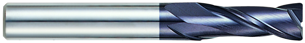 Picture of YG-1 93603 Dia 7/16 SH 0.4375 LOC 1.00 OAL4.00 End Mill Standard Flute Standard Helix Carbide TiAlN Single End Corner Radius0.0900 2.29mm X-Power