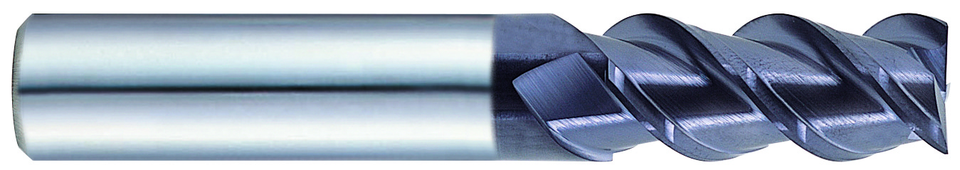 Picture of YG-1 95067 Dia 3/8 SH 0.3750 LOC 1.00 OAL2.50 End Mill Standard Flute High Helix Carbide TiAlN Single End Square Sharp J-Power