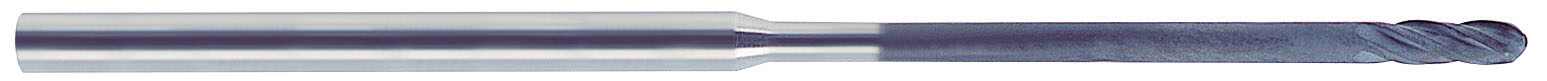 Picture of YG-1 EIB07004 Dia 1/16 SH 0.1250 LOC 0.1875 OAL3.00 End Mill Standard Flute Standard Helix Carbide Diamond Single End Ball NoseBall D-Power