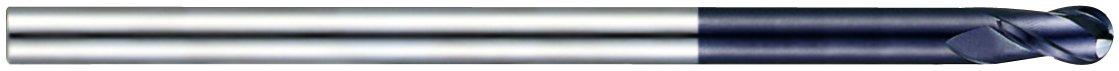 Picture of YG-1 EM838030 Dia 3mm SH 0.1181 LOC 0.3150 OAL3.9370 End Mill Standard Flute Standard Helix Carbide TiAlN Single End Ball NoseBall X-Power