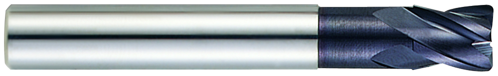 Picture of YG-1 EM839025 Dia 2.50mm SH 0.2362 LOC 0.1181 OAL1.968 End Mill Standard Flute Standard Helix Carbide TiAlN Single End Corner Radius0.0098 0.25mm X-Power