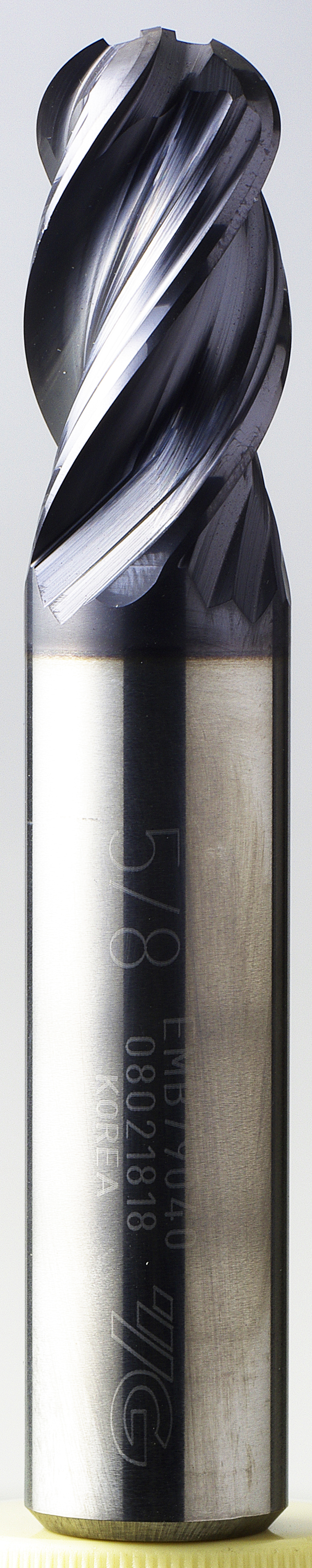 Picture of YG-1 EMB79032 Dia 1/2 SH 0.50 LOC 1.00 OAL3.00 End Mill Standard Flute Variable Helix Carbide TiAlN Single End Ball NoseBall V7 Mill