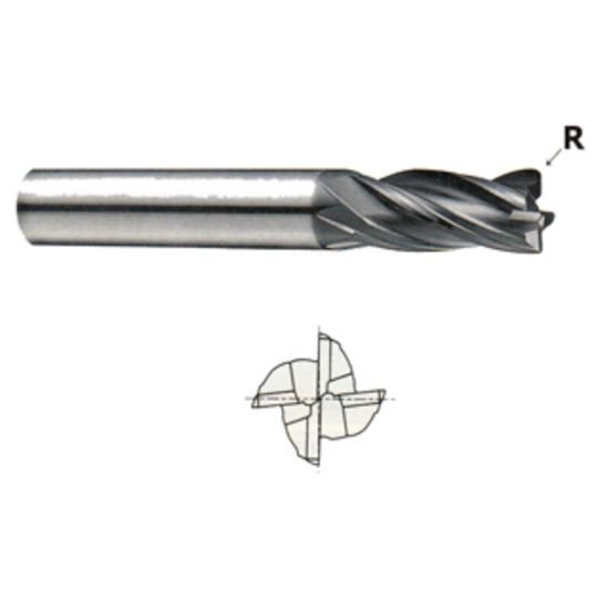 Picture of YG-1 EMD49064 Dia 1 SH 1.00 LOC 1.50 OAL4.00 End Mill Standard Flute Variable Helix Carbide TiAlN Single End Corner Radius0.0350 0.89mm V7 Mill