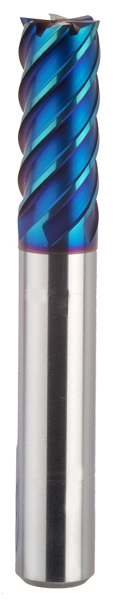 Picture of YG-1 G85165 Dia 1 SH 1.00 LOC 1.7500 OAL4.2500 End Mill Standard Flute High Helix Carbide TiAlN Single End Corner Radius0.0600 1.52mm X-5070 End Mill