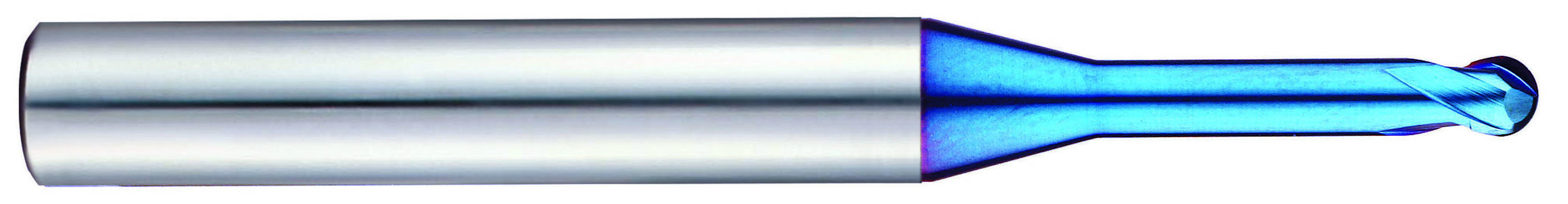 Picture of YG-1 G8A46931 Dia 1.50mm SH 0.1575 LOC 0.0472 OAL1.771 End Mill Standard Helix Standard Helix Carbide TiAlN Single End Ball NoseBall X-5070 End Mill