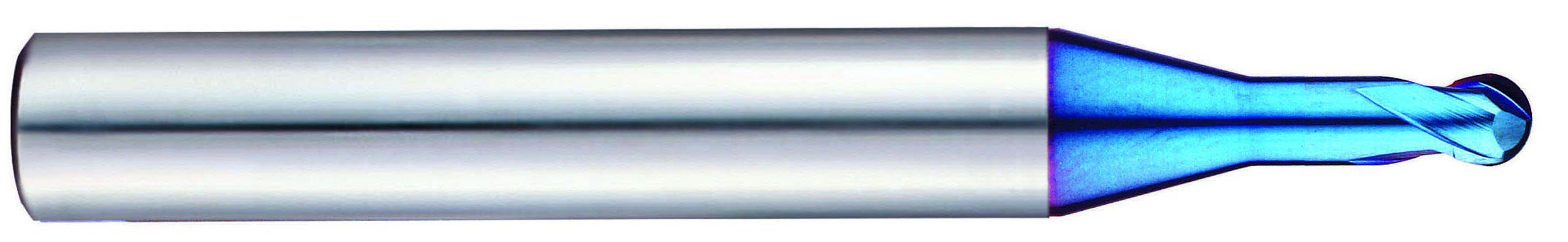 Picture of YG-1 G8A54904 Dia 1mm SH 0.2362 LOC 0.0394 OAL1.9685 End Mill Standard Helix Standard Helix Carbide TiAlN Single End Ball NoseBall X-5070 End Mill