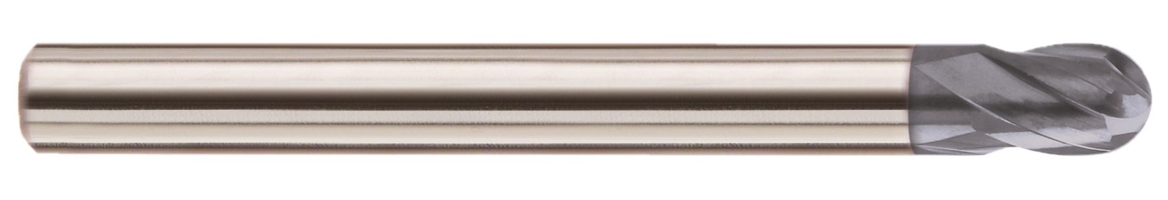 Picture of YG-1 GMF17012 Dia 3/16 SH 0.2500 LOC 0.1563 OAL2.7500 End Mill Standard Helix Standard Helix Carbide TiAlN Single End Ball NoseBall 4G Mill