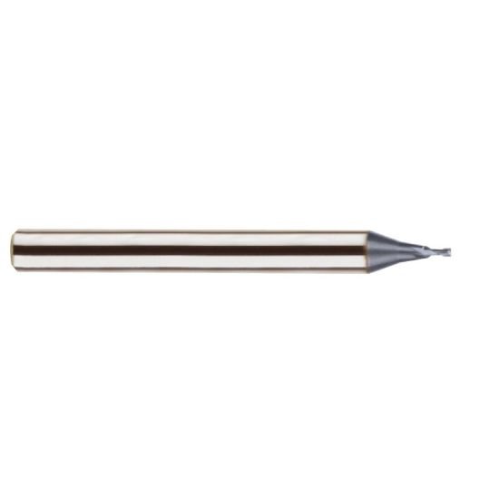 Picture of YG-1 GMF23905 Dia 0.02 SH 0.1875 LOC 0.0468 OAL1.50 End Mill Standard Flute Standard Helix Carbide TiAlN Single End Square Sharp 4G Mill