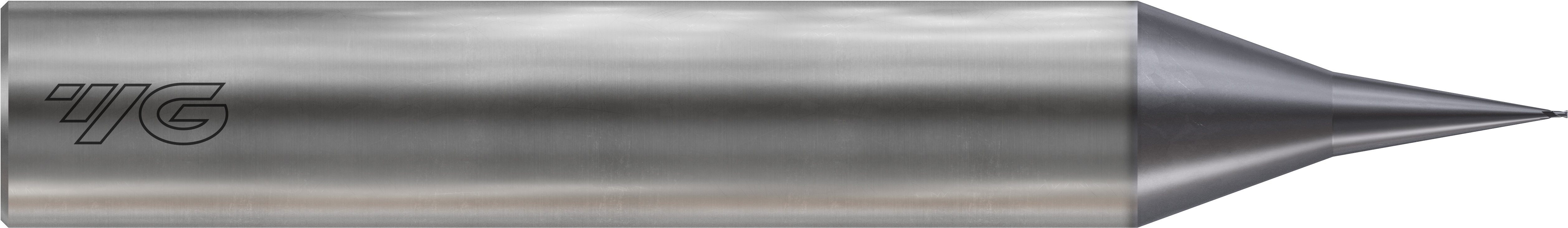 Picture of YG-1 GMF23932 Dia 0.02 SH 0.1250 LOC 0.0468 OAL1.50 End Mill Standard Flute Standard Helix Carbide TiAlN Single End Square Sharp 4G Mill