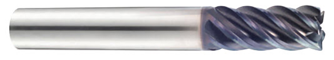 Picture of YG-1 GMG28060 Dia 6mm SH 0.2362 LOC 0.3937 OAL2.1260 End Mill Standard Flute Variable Helix Carbide TiAlN Single End Corner Radius0.0197 0.50mm TitaNox Power End Mill