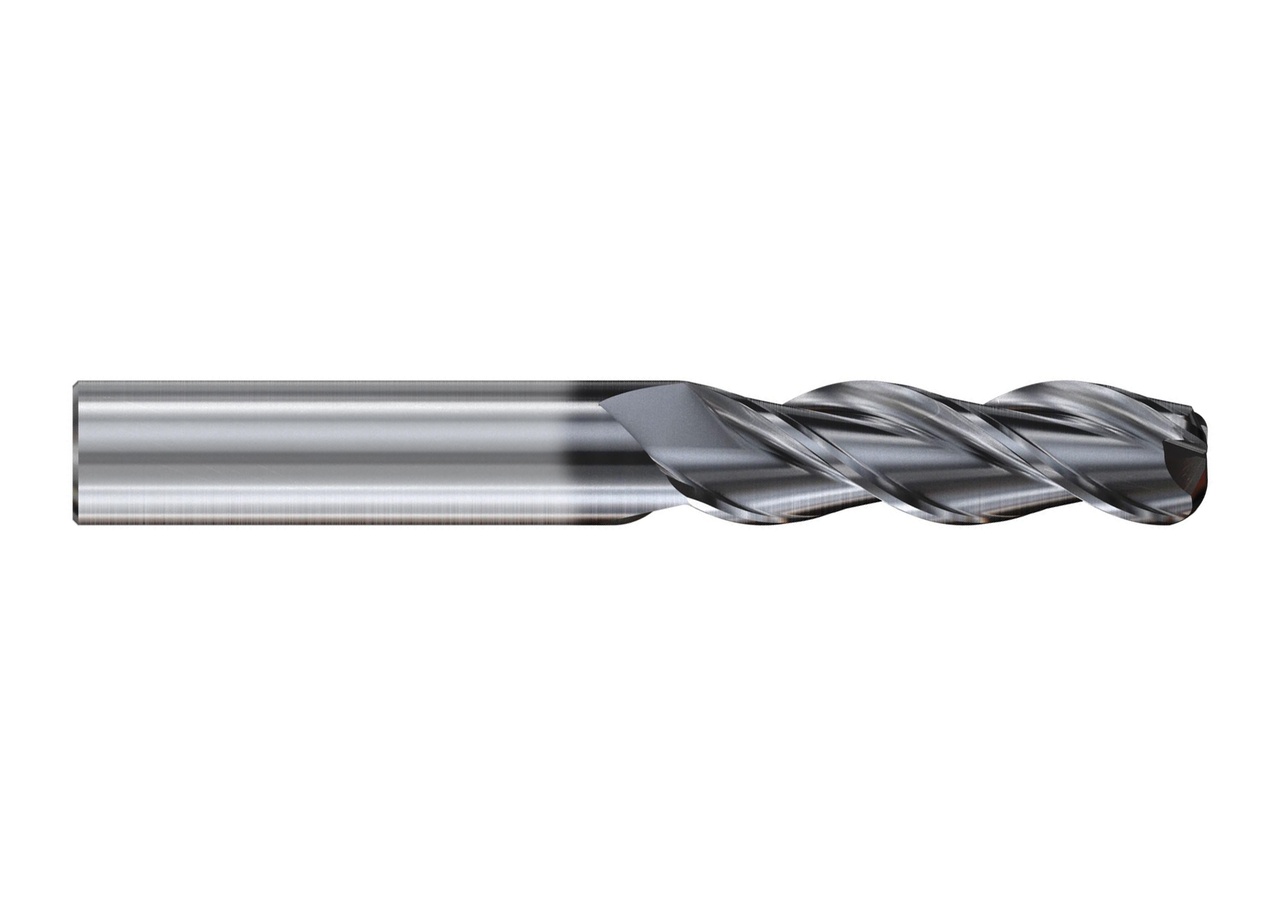 Picture of YG-1 JAG97940 Dia 3/8 SH 0.3750 LOC 2.00 OAL4.00 End Mill Standard Flute Standard Helix Carbide TiCN Single End Corner Radius0.0100 0.25mm Alu-Power HPC