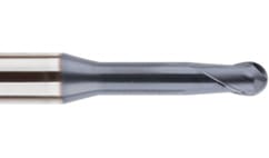 Picture of YG-1 SEM84600405 Dia 0.40mm SH 0.1575 LOC 0.0157 OAL1.574 End Mill Standard Helix Standard Helix Carbide TiAlN Single End Ball NoseBall 4G Mill