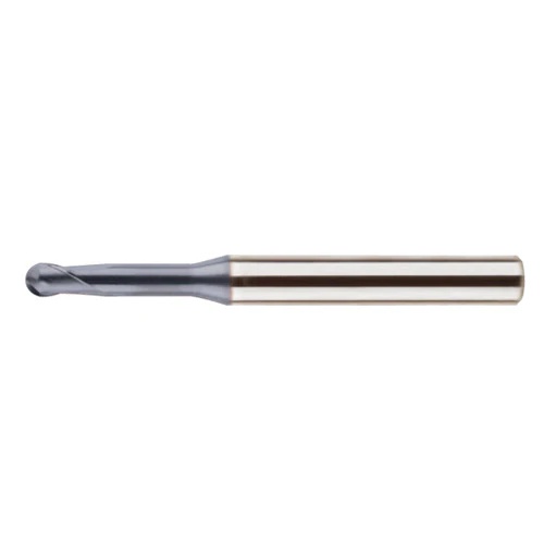Picture of YG-1 SEM84602030 Dia 2mm SH 0.1575 LOC 0.0787 OAL2.7559 End Mill Standard Helix Standard Helix Carbide TiAlN Single End Ball NoseBall 4G Mill