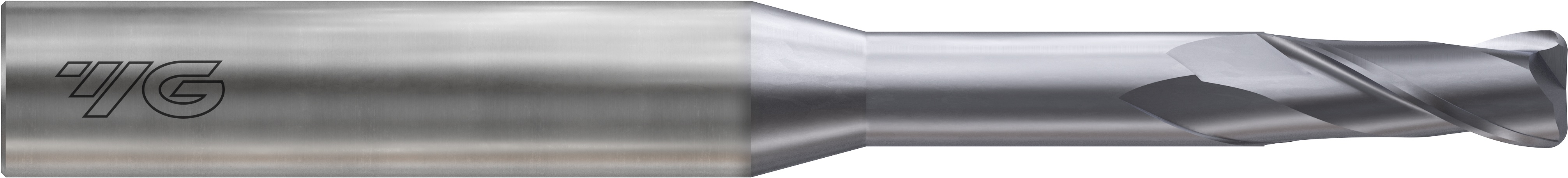 Picture of YG-1 SEME610200106 Dia 2mm SH 0.1575 LOC 0.1181 OAL1.9685 End Mill Standard Flute Standard Helix Carbide TiAlN Single End Corner Radius0.0039 0.10mm 4G Mill