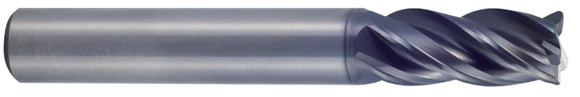 Picture of YG-1 UGMF70954 Dia 1 SH 1.00 LOC 2.00 OAL5.00 End Mill Standard Flute Variable Helix Carbide TiAlN Single End Corner Radius0.0600 1.52mm V7 Plus A